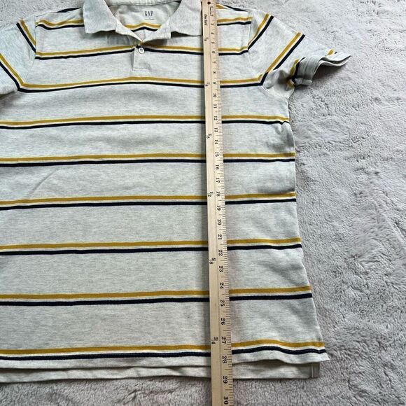 GAP Mens Short Sleeve Polo Shirt Size Large Stripe Cotton Stretch - Picture 5 of 7